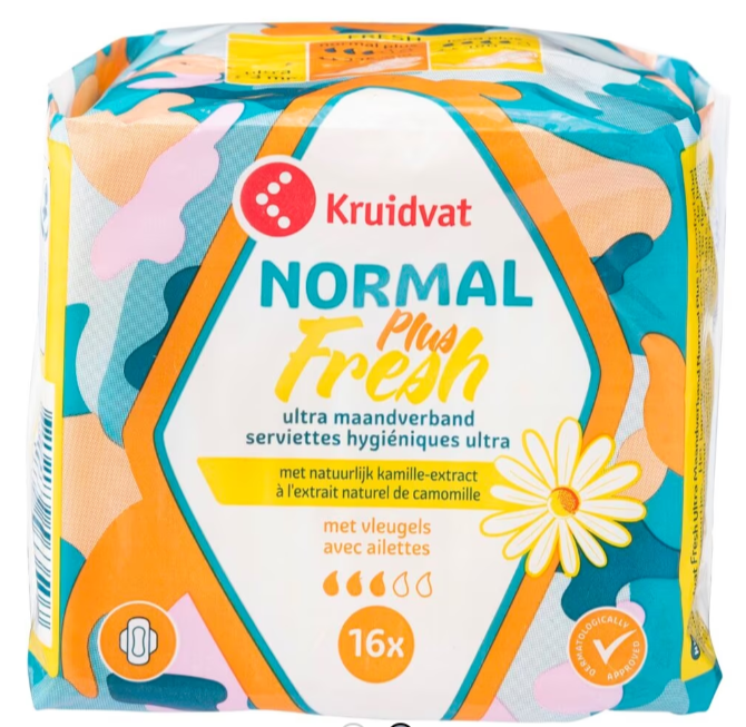 Kruidvat Natural Fresh Normal Plus Ultra Maandverband