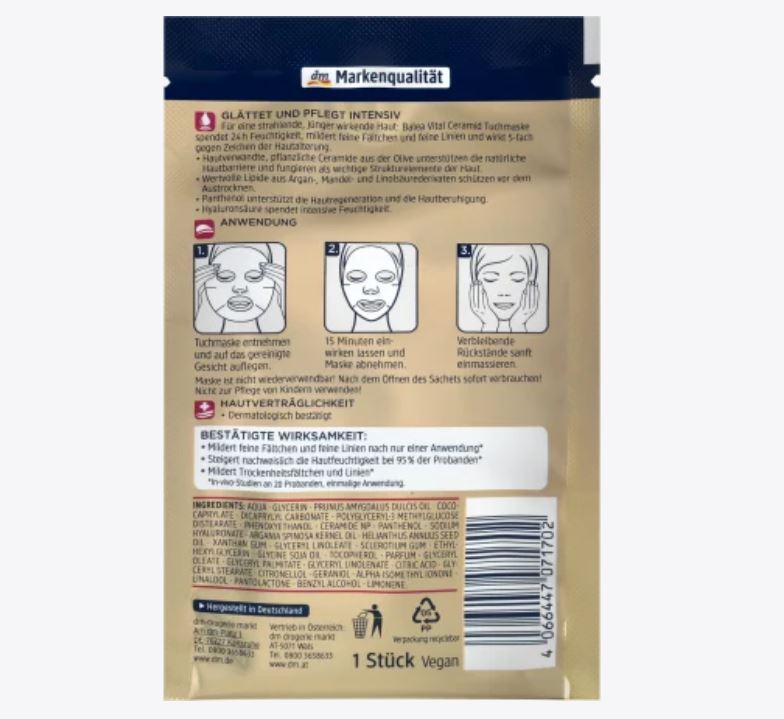 Balea Tuchmaske Vital Ceramid, 1 St