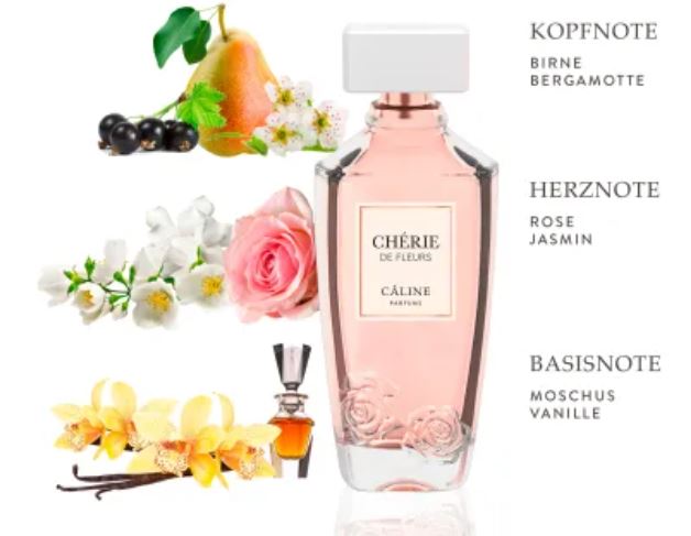 Caline Eau de Parfum Chérie de fleurs, 60 ml