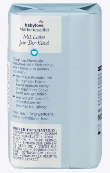 Babylove Seifenstück milde Babyseife sensitive, 100 g