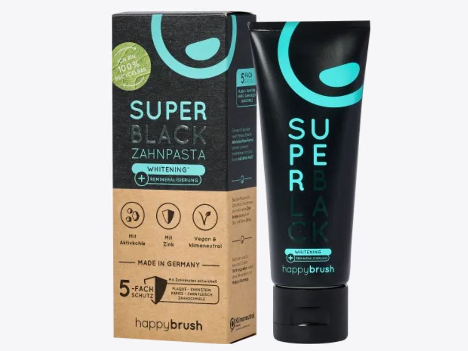 Happybrush معجون الأسنان Super black 75ml