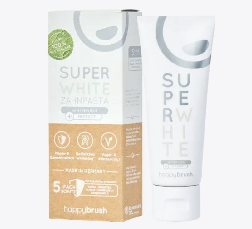 Happybrush معجون الأسنان Super White + Protect 75ml