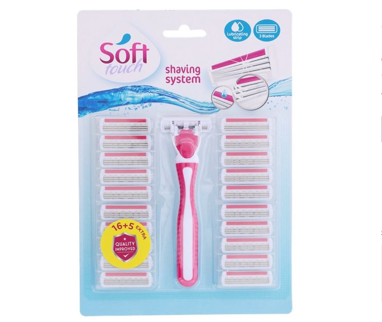 Soft Touch 3 blade Razors 21pc 3 شفرات حلاقة