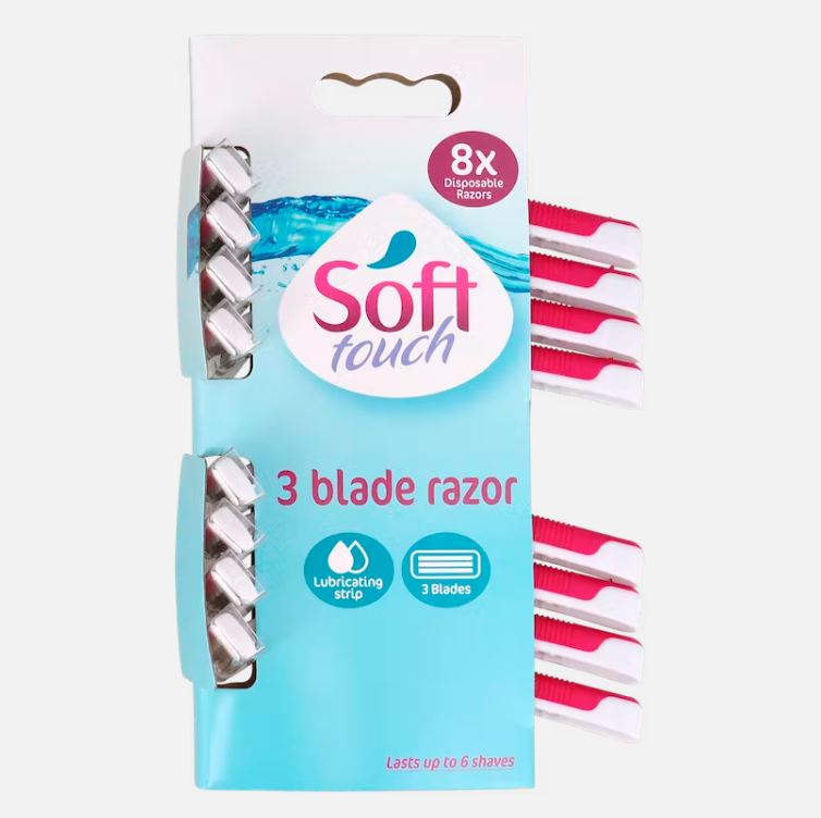 Soft Touch 3 blade razors women 8pc 3 شفرات حلاقة نسائية