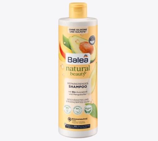 Balea Shampoo Natural Beauty mit Bio-Avocadoöl und Mangobutter, 400 ml