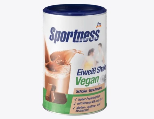 Sportness بروتين شيك بودرة بنكهة الشوكولاتة, vegan, 300 g