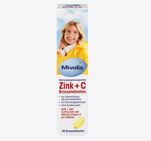 Mivolis Zink+C 20pc, 82g أقراص فوار